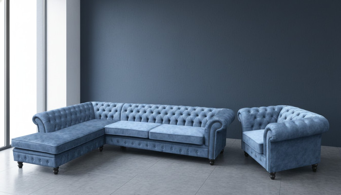 Hoekbank Bank Bank Bankstel Chesterfield Design Luxe Meubelset