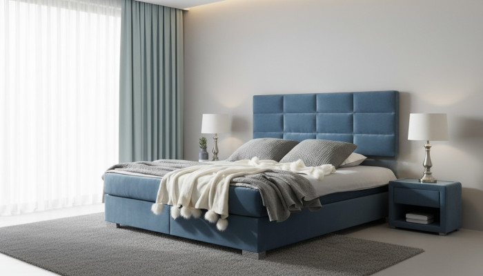 Bed textiel slaapkamer design meubels moderne luxe bedden bedframe stof nieuw