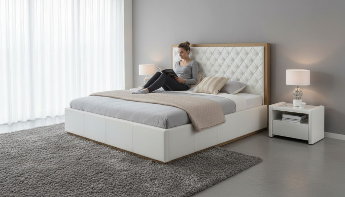 Bedtextiel Slaapkamerontwerp Meubels Modern Luxe Bedden Bedframe 140x200
