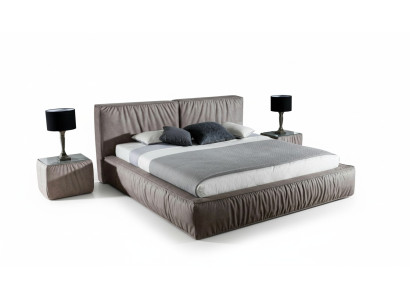 Luxe designer bed voor de slaapkamer, bekleed met fluweel, meubels bedden stof textiel nieuw.