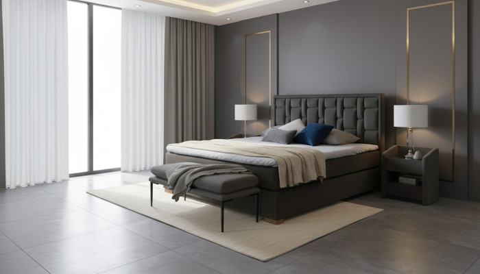 Chesterfield tweepersoons slaapkamer fluwelen bed bedframe nachtkastje 3-delige set