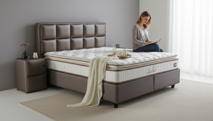 Bed Leder Slaapkamer Meubilair Kwaliteit Moderne Bedden Boxspring Nieuw