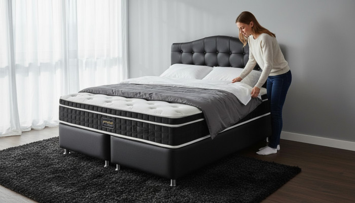 Bed Leer Slaapkamer Meubels Luxe Moderne Bedden Chesterfield Boxspring Nieuw