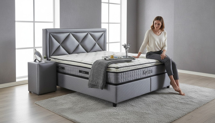 Luxe bed 3-delige set nachtkastje meubels luxe slaapkamer matras bedframe nieuw