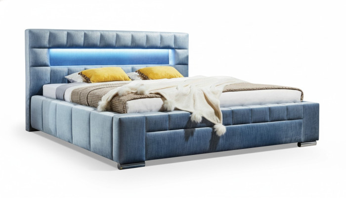 Luxe boxspring bed stof Hotel Blauwe bedden Slaapkamer Meubelontwerp Dubbel