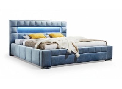 Luxe boxspring bed stof Hotel Blauwe bedden Slaapkamer Meubelontwerp Dubbel