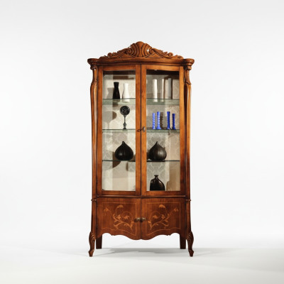 Meubels Klassieke vitrine Antieke stijl Barok Rococo Glazen vitrine Woonkamer Hout