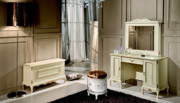Kaptafel Italiaanse stijl meubels dressoir slaapkamer barok rococo kruk nieuw.