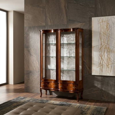 Meubels Klassieke Luxe Vitrine Antieke Stijl Barok Rococo Glazen Kast Woonkamer Nieuw