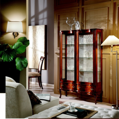 Meubels Klassieke Luxe Vitrine Antieke Stijl Barok Rococo Glazen Kast Woonkamer Nieuw