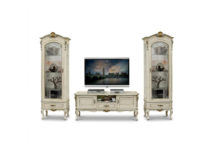 Woonkamerkast Woonkamer 3-dlg AV-tv 2x Vitrine Ontwerp Italiaanse meubelen Barokstijl  Woonkamerkast Woonkamer 3-delig AV-tv 2x Vitrine Ontwerp Italiaanse meubelen Barokstijl