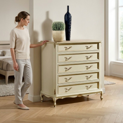 Woonkamer Italiaanse luxe meubelen Klassieke barok stijl ladekast