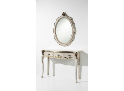 Meubelen Barok Luxe Console Tafel Wandtafel Tafel Wit Klassiek Hout 106 cm
