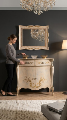 Luxe meubels houten stijl barok wit kast commode kasten ontwerper