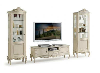 Luxe woonwand 3-delig rtv 2x vitrine Design Italiaanse meubels woonkamer barokstijl.