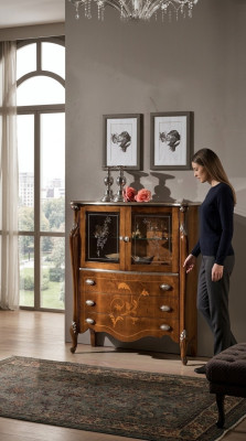 Luxe meubels hout glas stijl barok kast commode kasten ontwerper.