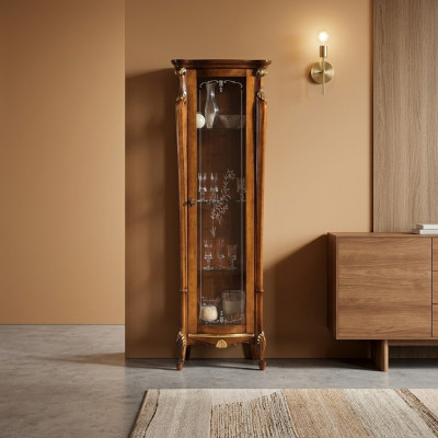 Elegante Design Glasvitrine Houten Klassieke Stijl Barok Vitrines Italiaanse Meubels Nieuw