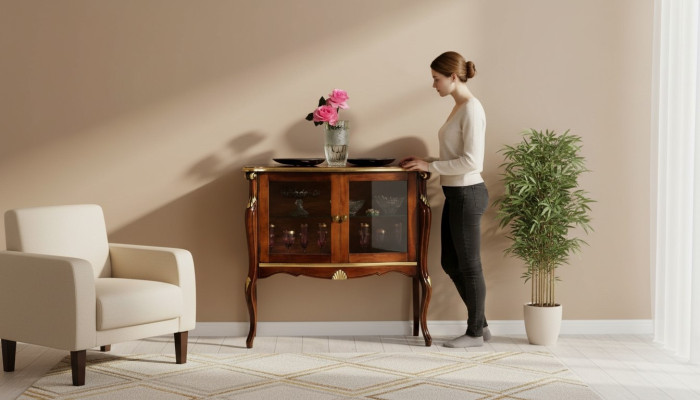 Meubels Klassieke stijl Vitrine Woonkamer Kasten Design Luxe Italiaanse meubelen Nieuw