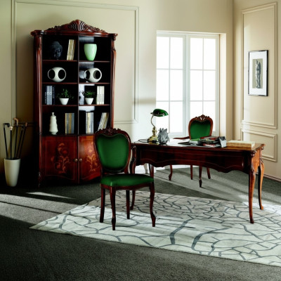 Italiaanse stijl meubels kantoorinrichting bureau tafel stoel set 3-delig.