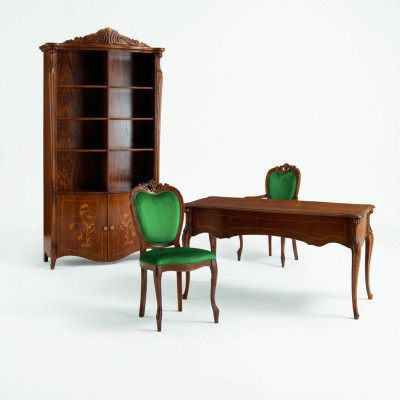 Italiaanse stijl meubels kantoorinrichting bureau tafel stoel set 3-delig.
