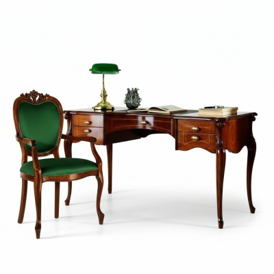 Italiaanse klassieke houten meubels luxe fauteuil kantoormeubelen stijl barok.