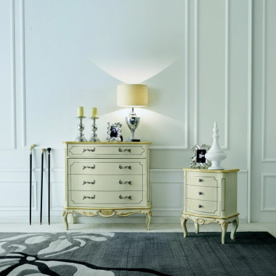 Ontwerp meubels in barokstijl, houten dressoir, Italiaanse meubels, luxueus dressoir.