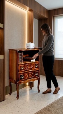 Meubels Hout Stijl Barok Bruin Commode Kasten Ontwerper Italiaanse Meubels