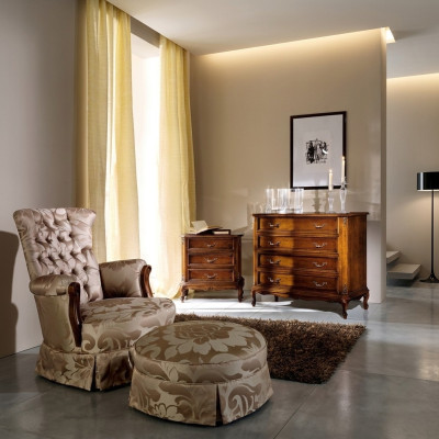 Ontwerpmeubels in barokstijl Kleine bruine commode Luxe hout Italiaans