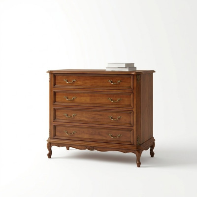 Ontwerpmeubels in barokstijl Kleine bruine commode Luxe hout Italiaans