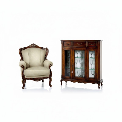 Meubels in barokstijl houten dressoir kast vitrine meubels luxe fauteuil