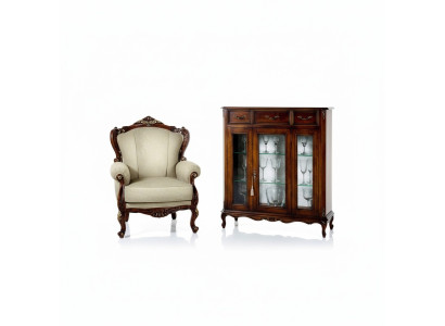 Meubels in barokstijl houten dressoir kast vitrine meubels luxe fauteuil