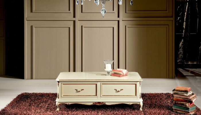 Hout Italiaanse meubelen barok stijl luxe wit salontafel woonkamer tafel nieuw