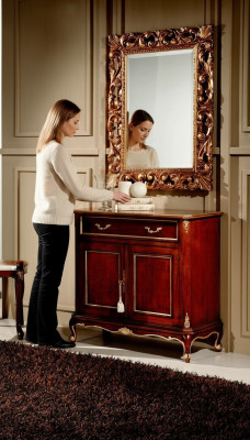 Ontwerp xxl grote spiegel wandspiegel echt houten frame hangspiegel luxe meubels
