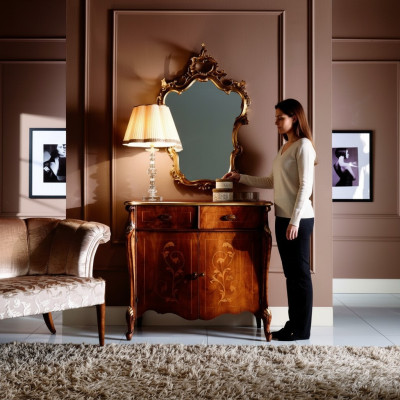 Luxe Italiaanse meubelontwerp commode kast bruin hout meubelstijl