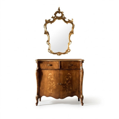 Luxe meubilair stijl barok 2-delig set dressoir met spiegel Luxe hout Italiaans