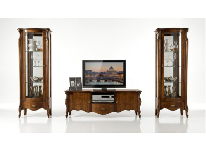 Luxe woonwand 3-delige rtv met 2x vitrineontwerp Italiaanse meubels Barok stijl Nieuw