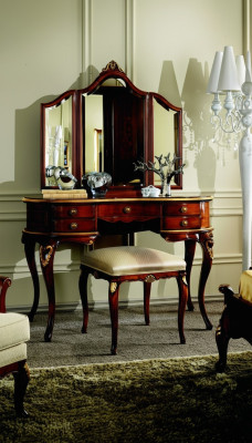 Luxe 3-delige set kaptafel kruk spiegel slaapkamer Italiaanse meubels Nieuw
