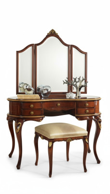 Luxe 3-delige set kaptafel kruk spiegel slaapkamer Italiaanse meubels Nieuw