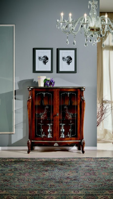 Stuur design meubels luxe houten vitrine in antieke barokstijl Italiaans dressoir.