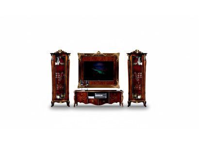 Set meubels 4-delig Italiaans 2x vitrine dressoir RTV wandplank kast
