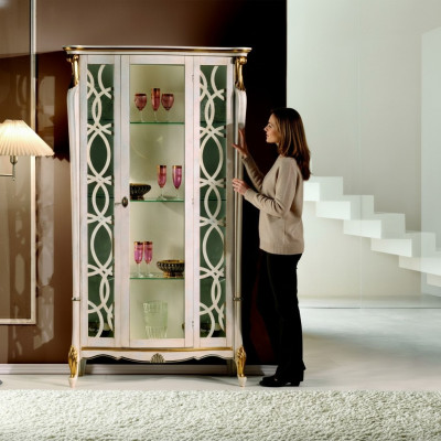 Klassieke meubels Houten design Vitrine Stijlrek Kast Kasten Italiaanse meubels Nieuw