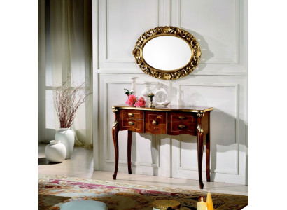 Hout Italiaanse meubels Stijl Barok Luxe Console Tafel Spiegel Dressoir 2-delig Set Nieuw
