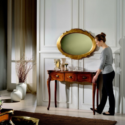 Meubelstijl barok console spiegel hout Italiaanse tafelgroep.