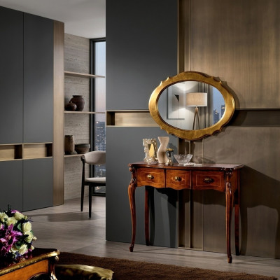 Meubelstijl barok console spiegel hout Italiaanse tafelgroep.