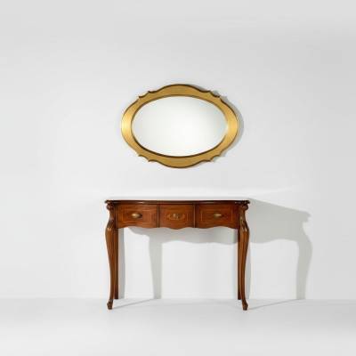 Meubelstijl barok console spiegel hout Italiaanse tafelgroep.