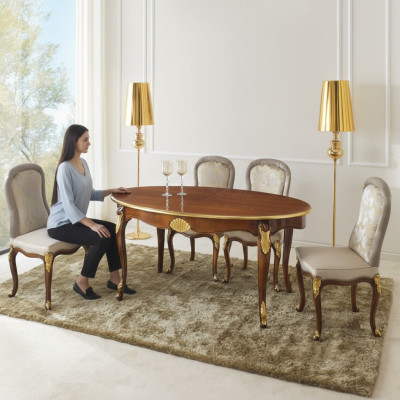 Set Garnituur 5-delig eettafel 4 stoelen Luxe eetkamer meubelgroep Italiaanse meubels.
