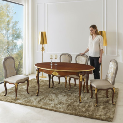 Ovale tafel Italiaanse meubels Luxe eettafel Eetkamer Hout Klassieke stijl