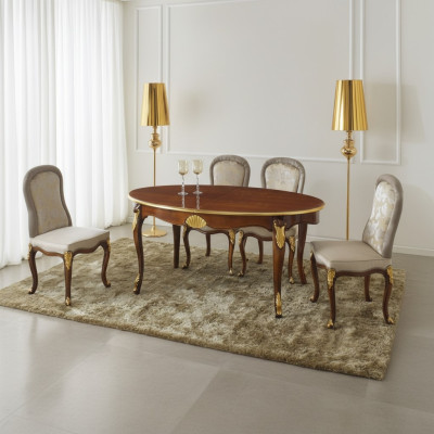 Ovale tafel Italiaanse meubels Luxe eettafel Eetkamer Hout Klassieke stijl