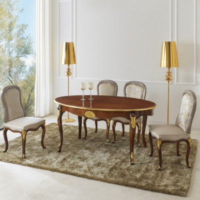 Ovale tafel Italiaanse meubels Luxe eettafel Eetkamer Hout Klassieke stijl