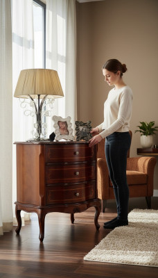 Italiaans meubelontwerp dressoir kast bruin luxe houten meubelstijl barok.